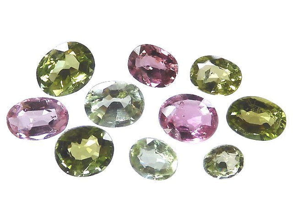 [Video][One of a kind] High Quality Multi color Tourmaline AAA Loose stone Faceted 10pcs set NO.12