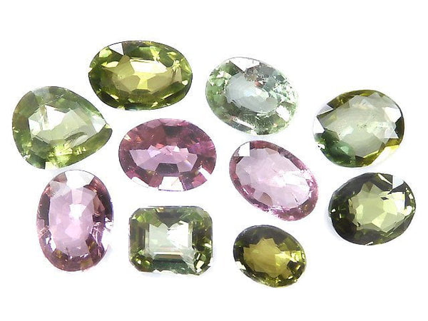 [Video][One of a kind] High Quality Multi color Tourmaline AAA Loose stone Faceted 10pcs set NO.13