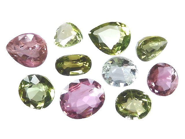 [Video][One of a kind] High Quality Multi color Tourmaline AAA Loose stone Faceted 10pcs set NO.14
