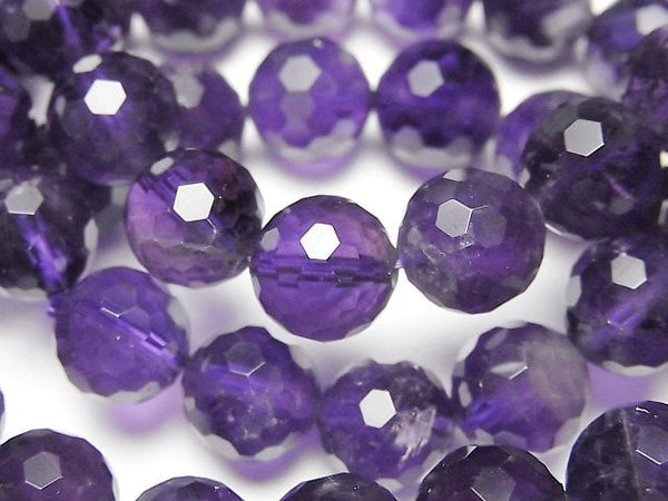 [Video]Amethyst AA+ 128Faceted Round 10mm Bracelet