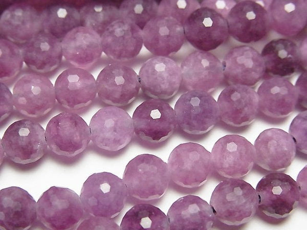 [Video]Purple color Jade 128Faceted Round 6mm 1strand beads (aprx.15inch/36cm)