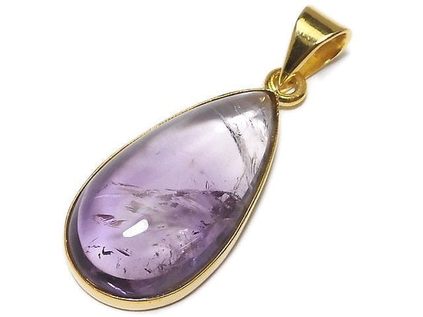 [Video][One of a kind] High Quality Bi-color Amethyst AAA- Pendant 18KGP NO.24