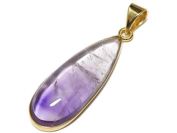 [Video][One of a kind] High Quality Bi-color Amethyst AAA- Pendant 18KGP NO.28