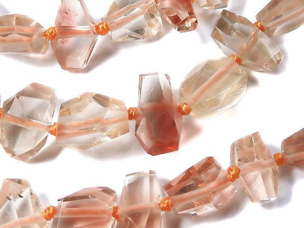 [Video][One of a kind] High Quality Oregon Sunstone AAA Faceted Nugget 1strand beads (aprx.16inch/40cm) NO.16