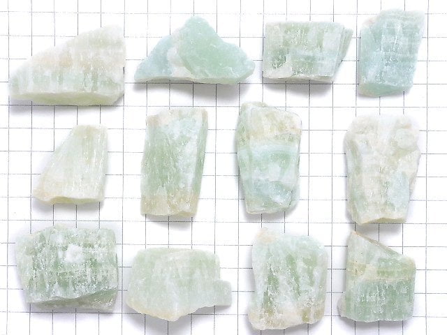 [Video][One of a kind] Green Calcite Rough Rock (Rough Stone) 12pcs Set NO.4