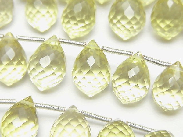 [Video]High Quality Lemon Quartz AAA Marquise Rice Faceted Briolette half or 1strand (18pcs)
