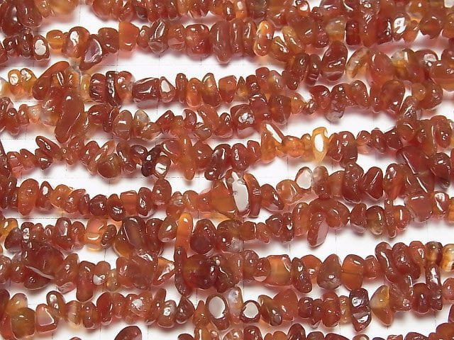 [Video] Red Agate Chips (Small Nugget) 1strand beads (aprx.30inch/76cm)