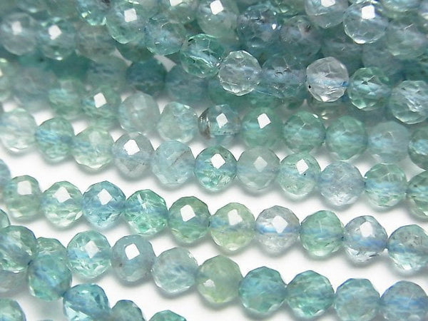 [Video] High Quality! Apatite AA++ Faceted Round 4mm 1strand beads (aprx.15inch/37cm)