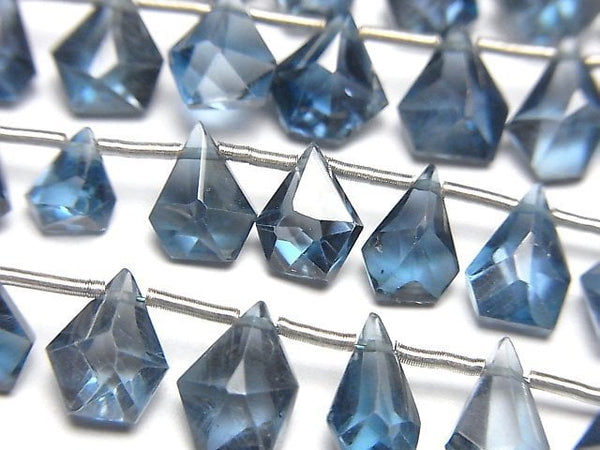 [Video] High Quality London Blue Topaz AAA Rough Drop -Faceted Pear Shape half or 1strand beads (aprx.6inch/16cm)
