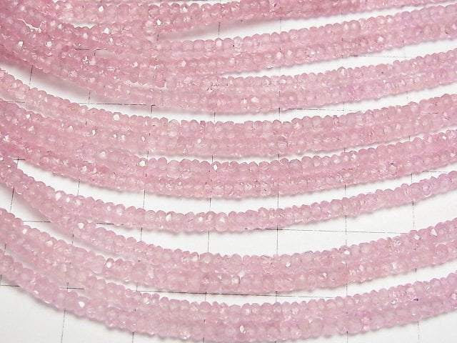 [Video]High Quality Pink Spinel AAA Faceted Button Roundel half or 1strand beads (aprx.15inch/38cm)