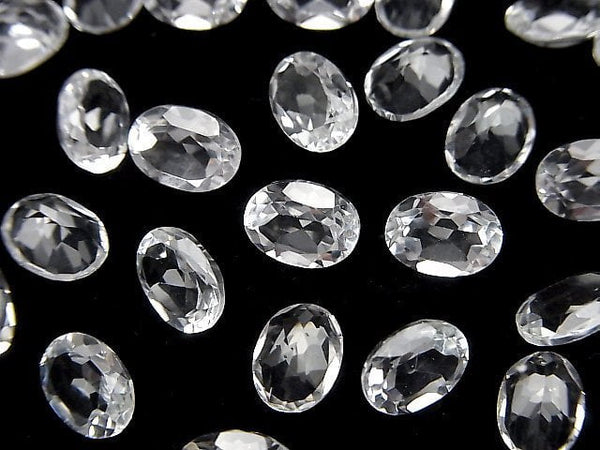 [Video]High Quality White Topaz AAA Loose stone Oval Faceted 8x6mm 5pcs
