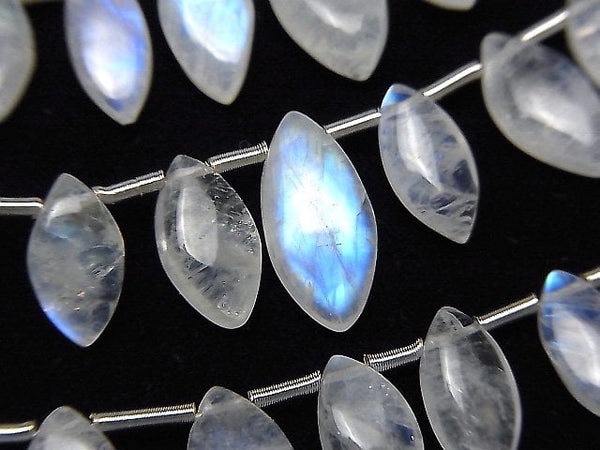 [Video]High Quality Rainbow Moonstone AA++ Marquise (Smooth) 1strand beads (aprx.7inch/18cm)