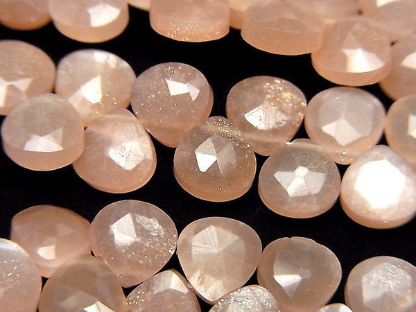 [Video]High Quality Peach Moonstone AAA- Chestnut Faceted Briolette half or 1strand beads (aprx.7inch/18cm)