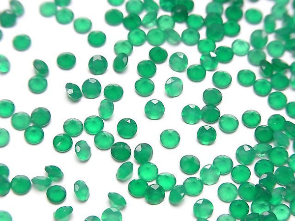 [Video]High Quality Green Onyx AAA Loose stone Round Faceted 3x3mm 10pcs