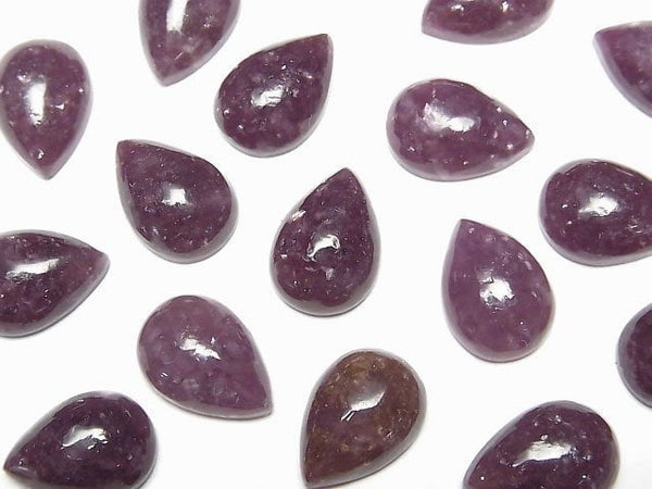 [Video]Lepidolite AAA- Pear shape Cabochon 14x10mm 2pcs