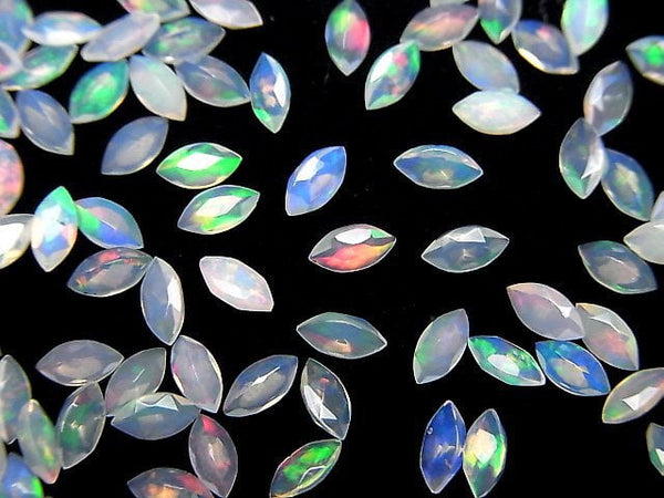 [Video]High Quality Ethiopian Opal AAA- Loose stone Marquise Faceted 5x2.5mm 10pcs