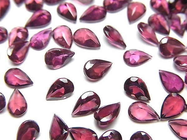 [Video]High Quality Rhodolite Garnet AAA Loose stone Pear shape Faceted 6x4mm 5pcs