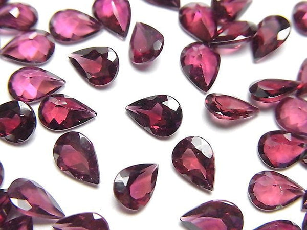 [Video]High Quality Rhodolite Garnet AAA Loose stone Pear shape Faceted 7x5mm 3pcs