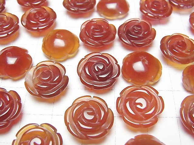 [Video] Red Agate AAA Rose 15mm [Half Drilled Hole] 2pcs