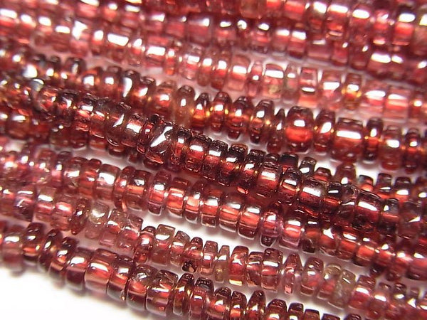 [Video] Mozambique Garnet AA++ Roundel 4x4x2mm 1strand beads (aprx.15inch/37cm)