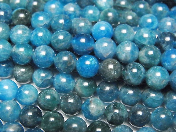 [Video] Madagascar Blue Apatite AA++ Round 6mm 1strand beads (aprx.15inch/37cm)