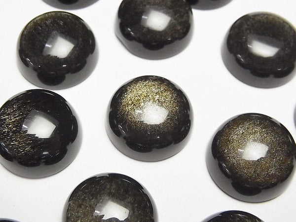 [Video] Golden Obsidian AAA Round Cabochon 18x18mm 2pcs