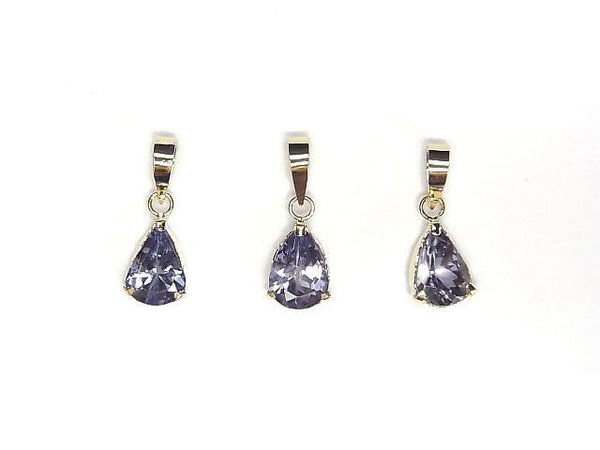 [Video] [Japan] High Quality Tanzanite AAA Pear shape Faceted 7x5mm Pendant [18K Yellow Gold] 1pc