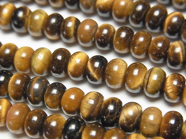 [Video] Yellow Tiger's Eye AA++ Roundel 6x6x4mm 1strand beads (aprx.15inch/37cm)