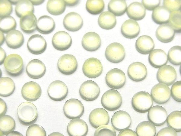 [Video] Lime Green Chalcedony AAA Round Cabochon 4x4mm 10pcs