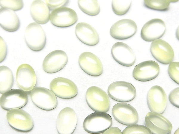 [Video] Lime Green Chalcedony AAA Oval Cabochon 6x4mm 10pcs