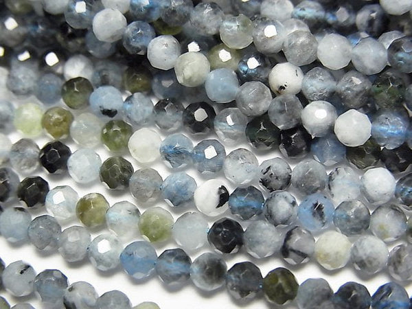 [Video] High Quality! Deep Blue Aquamarine AA+ Faceted Round 3mm 1strand beads (aprx.15inch/37cm)