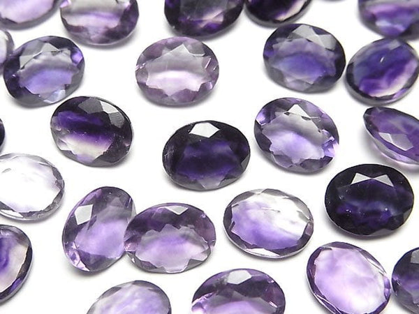 [Video]High Quality Purple Fluorite AAA Loose stone Oval Faceted 10x8mm 2pcs