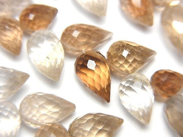 [Video]High Quality Brown Topaz AAA- Flower Bud Faceted Briolette 1strand beads (aprx.6inch/15cm)