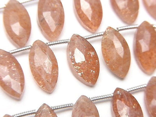 [Video] High Quality Sunstone AA++ Marquise Faceted Briolette 1strand (8pcs )