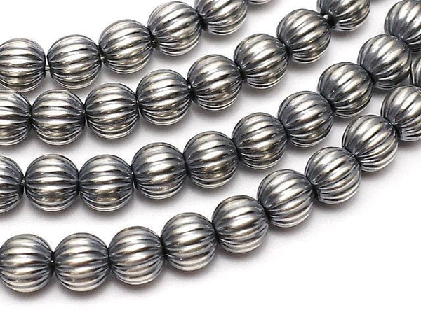 Silver925 Navahop Pearl Line Carved Round 4mm 5pcs