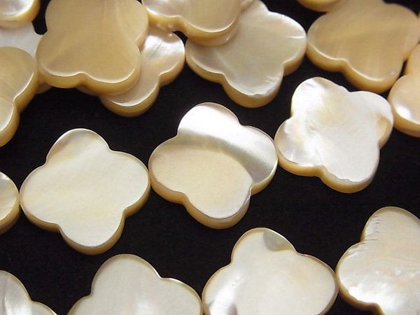 [Video]Mother of Pearl MOP Beige Flower Motif 15x15x3mm half or 1strand beads (aprx.14inch/35cm)
