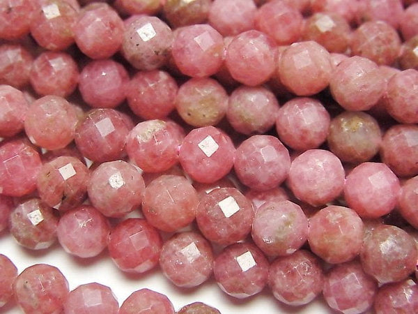 [Video] High Quality! Imperial Rhodonite AA+ Faceted Round 6mm 1strand beads (aprx.15inch/37cm)