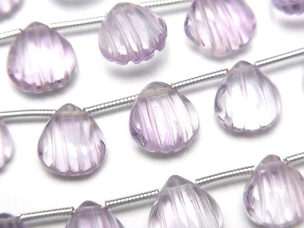[Video]High Quality Pink Amethyst AAA- Carved Chestnut 1strand (15pcs)