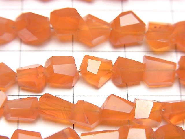 [Video]High Quality Carnelian AAA- Faceted Nugget half or 1strand beads (aprx.7inch/18cm)