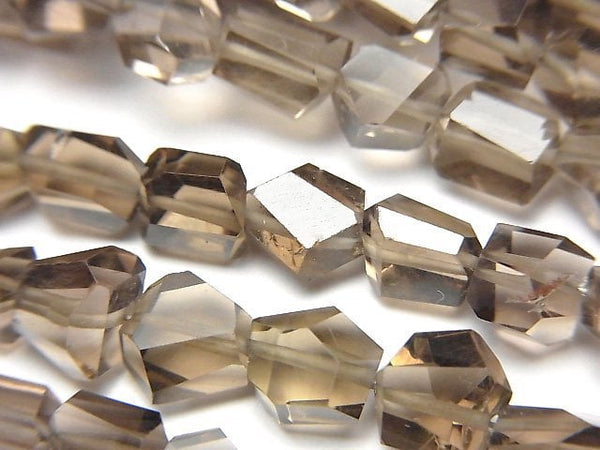 [Video]High Quality Smoky Quartz AAA- Faceted Nugget half or 1strand beads (aprx.7inch/18cm)