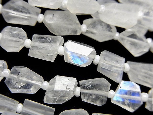 [Video]Rainbow Moonstone AA++ Faceted Nugget 1strand beads (aprx.12inch/30cm)