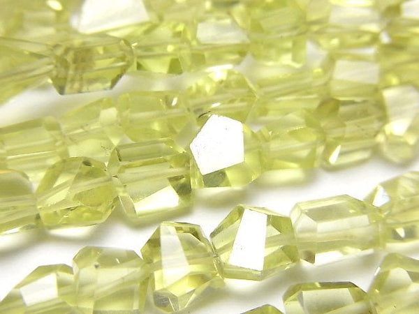 [Video]High Quality Lemon Quartz AAA- Faceted Nugget half or 1strand beads (aprx.7inch/18cm)