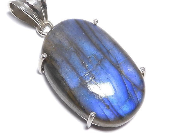 [Video][One of a kind] High Quality Blue Labradorite AAA Pendant Silver925 NO.117