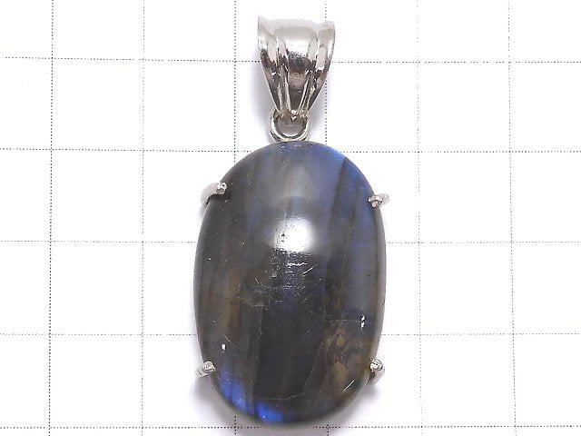 [Video][One of a kind] High Quality Blue Labradorite AAA Pendant Silver925 NO.117