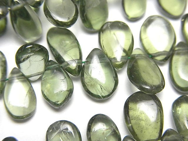 [Video]High Quality Green Apatite AA++ Pear shape (Smooth) half or 1strand beads (aprx.6inch/16cm)