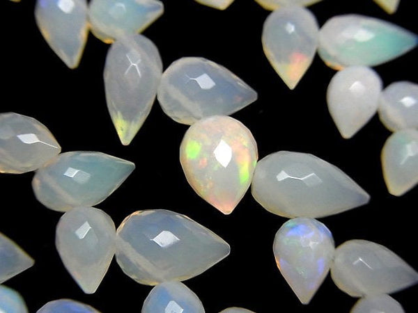 [Video]High Quality Ethiopian Opal AA++ Flower Bud Faceted Briolette 1strand beads (aprx.5inch/13cm)