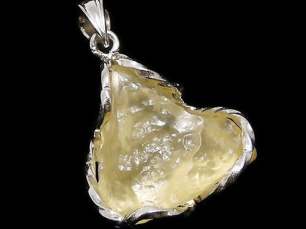 [Video][One of a kind] Libyan Desert Glass Roughlock Nugget Pendant Silver925 NO.484