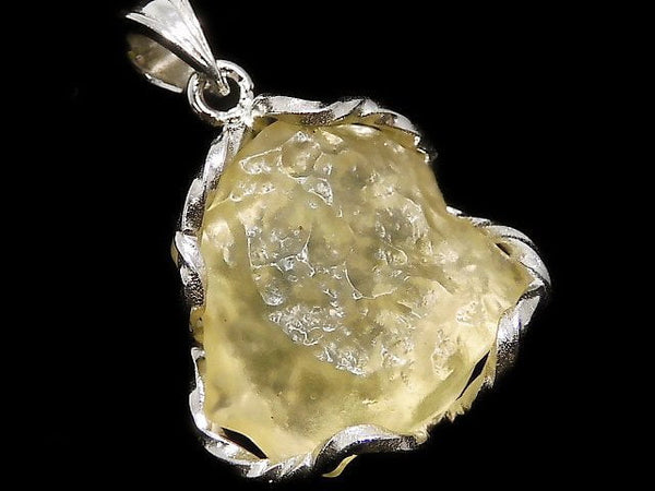 [Video][One of a kind] Libyan Desert Glass Roughlock Nugget Pendant Silver925 NO.488