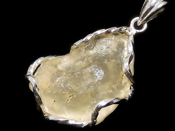 [Video][One of a kind] Libyan Desert Glass Roughlock Nugget Pendant Silver925 NO.491