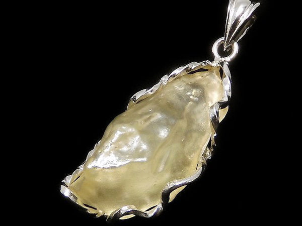 [Video][One of a kind] Libyan Desert Glass Roughlock Nugget Pendant Silver925 NO.492
